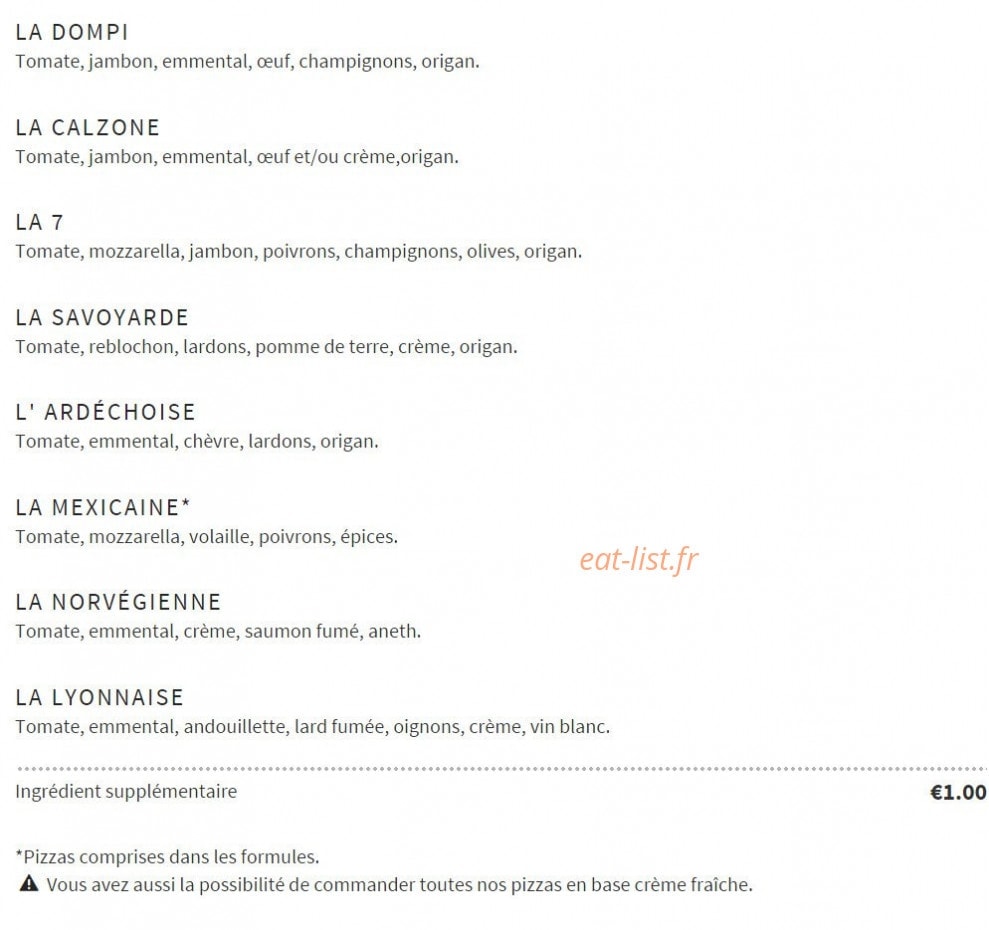 Pizzeria Dompi — carte page 5