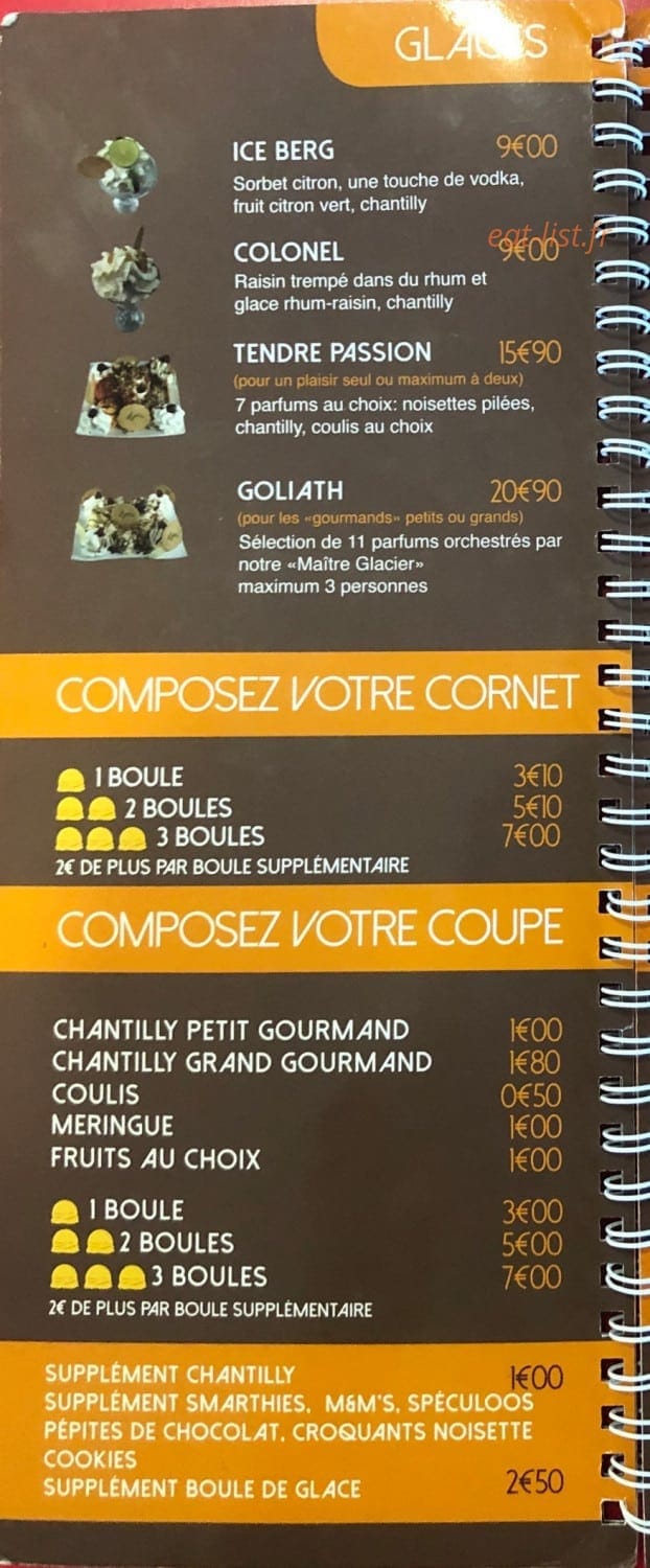 Régal Glace — carte page 3
