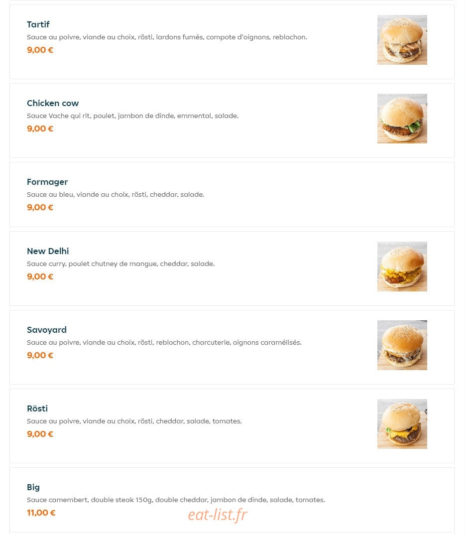 Home burgers — carte page 3