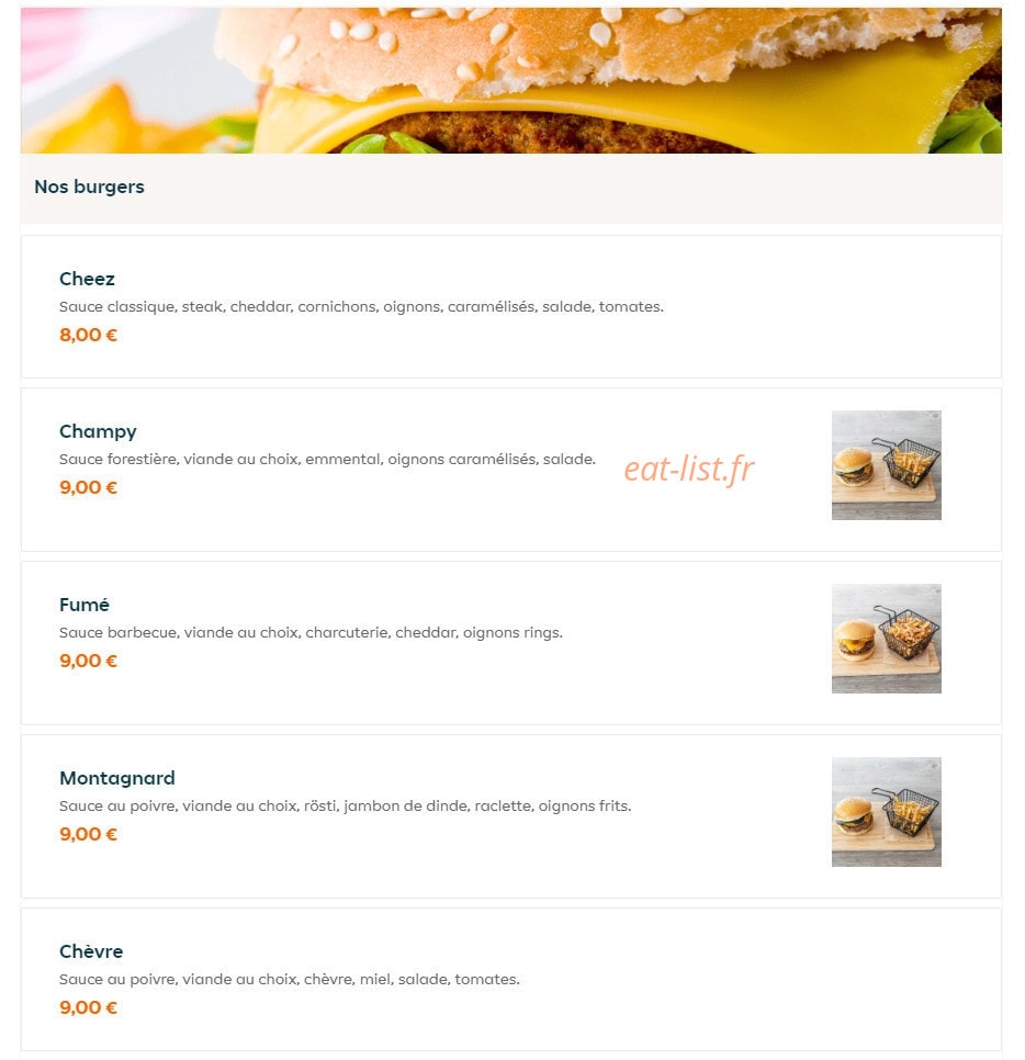 Home burgers — carte page 2