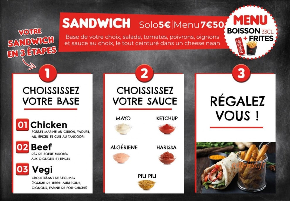 Pak tandoori — carte page 1