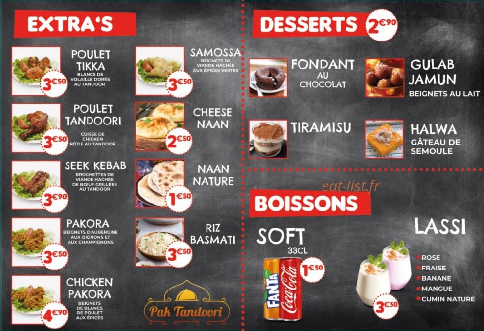 Pak tandoori — carte page 3