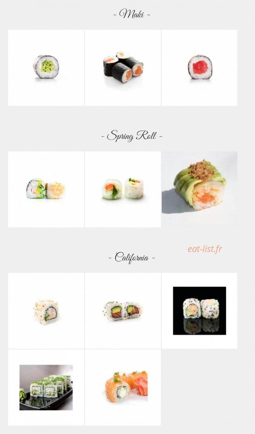 La boutique du sushi — carte page 3