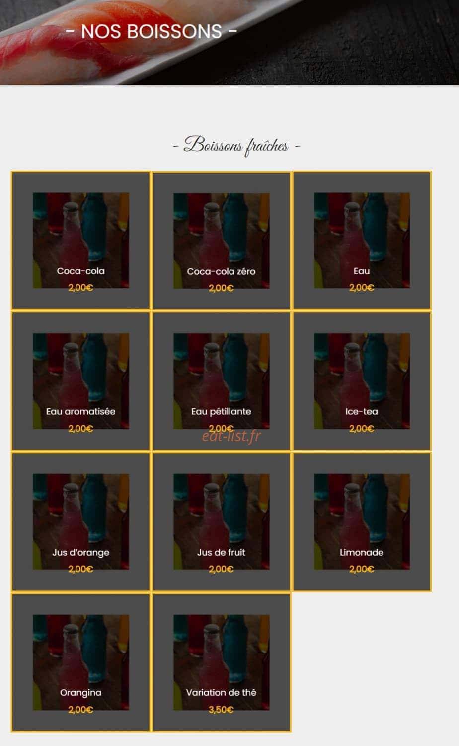 La boutique du sushi — carte page 7