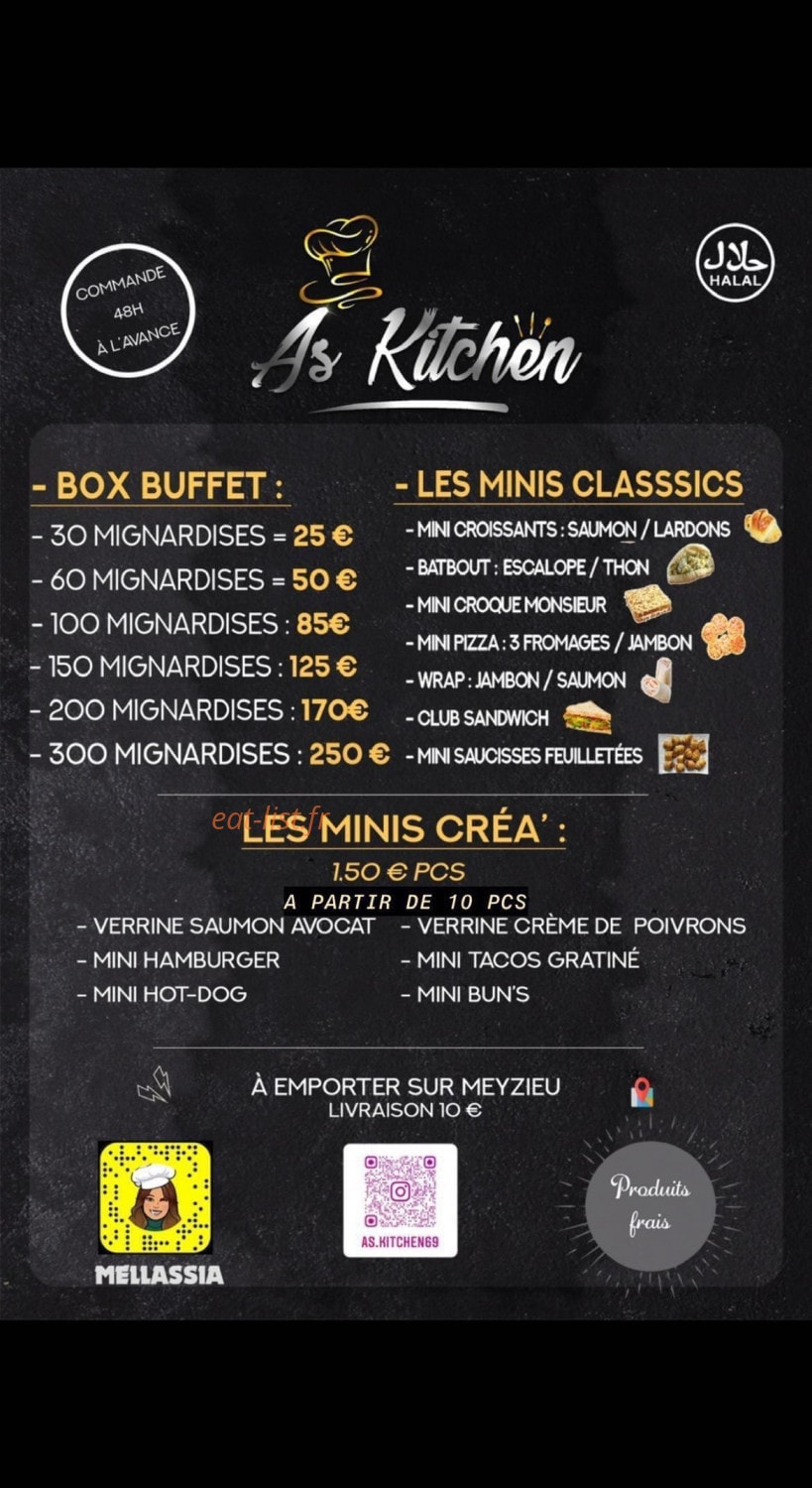 As Kitchen — carte page 1