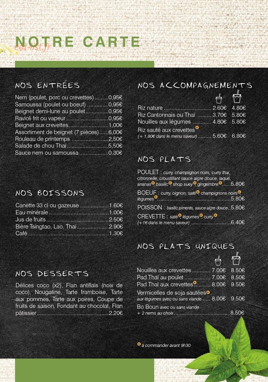 Aux Mets'Kong — carte page 3