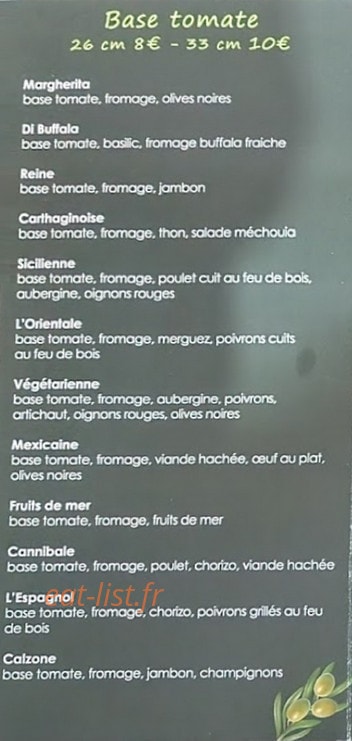 Basilico Pizza — carte page 2