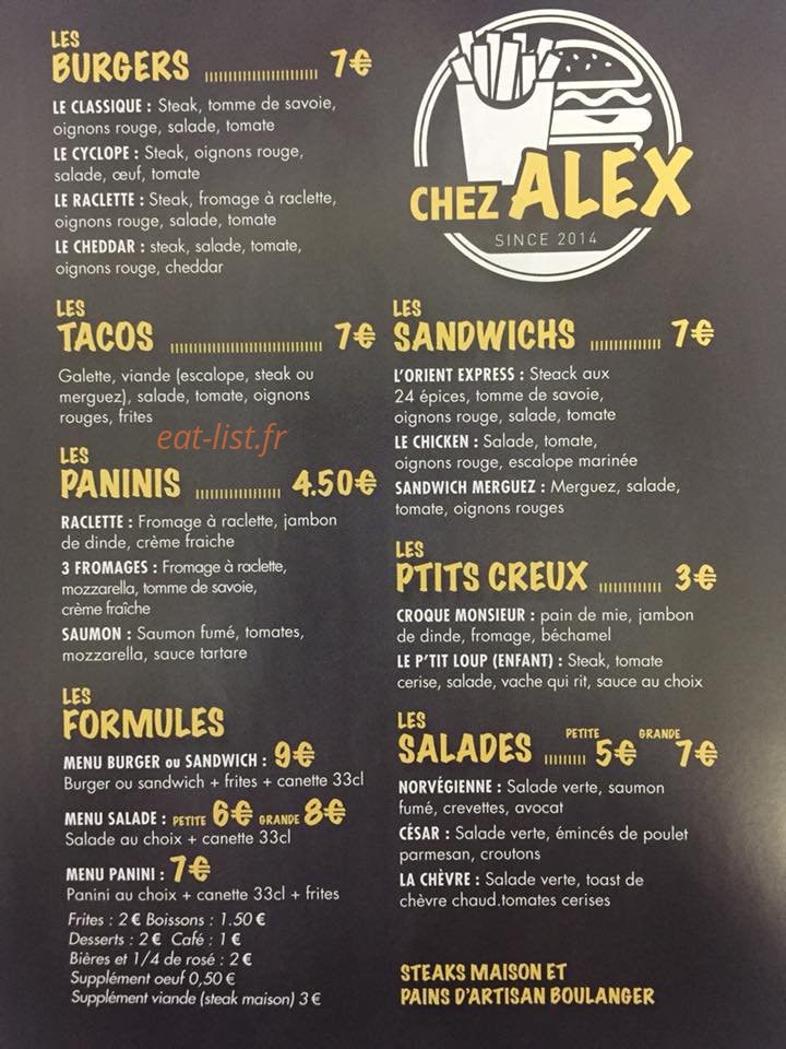 Chez Alex — carte page 2