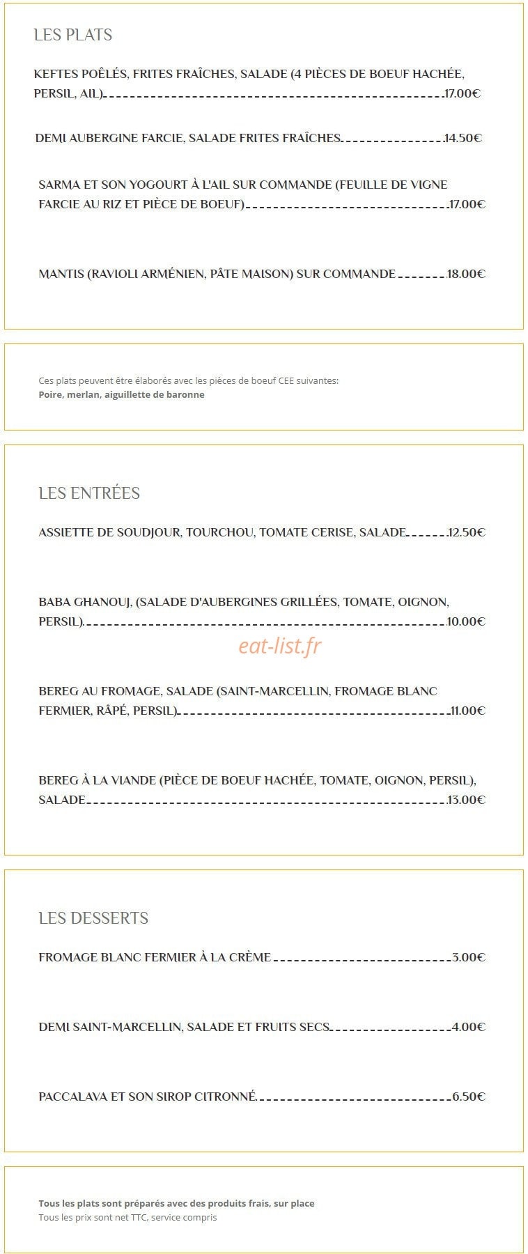 Chez Caro — carte page 2