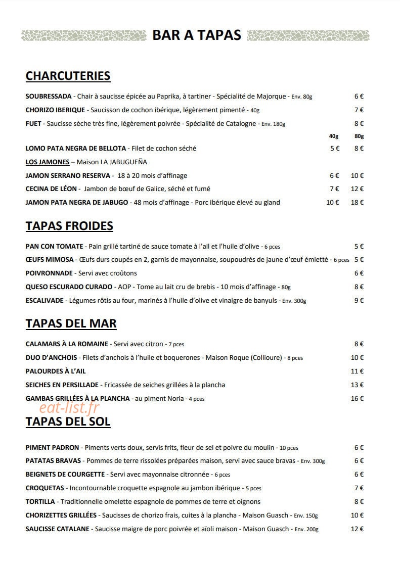 La Boqueria — carte page 1