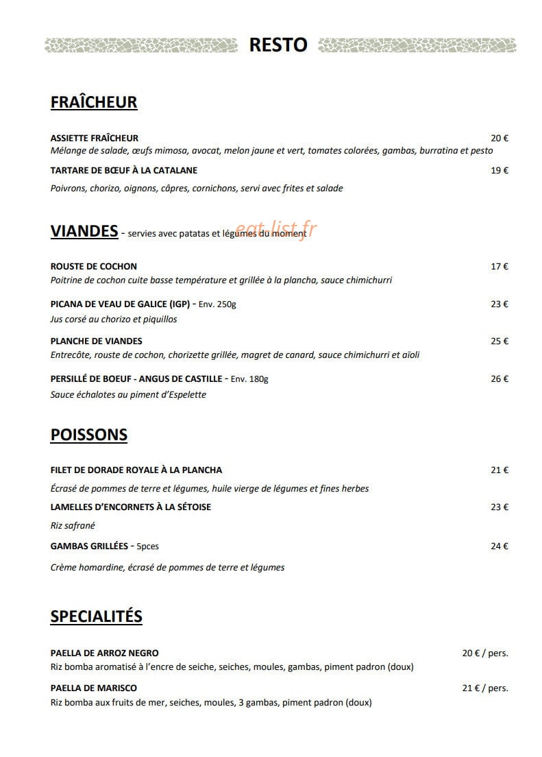 La Boqueria — carte page 2