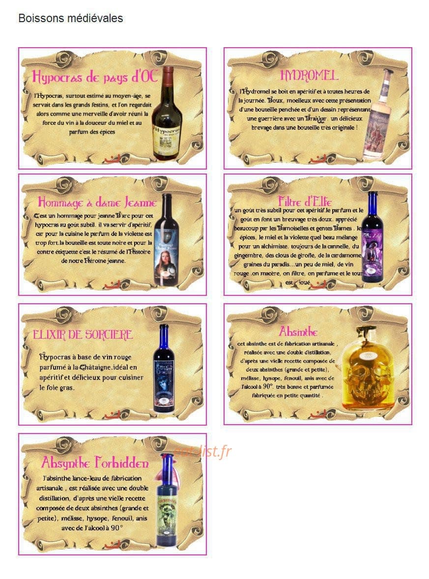 Le Cellier de Rodolphe — carte page 16