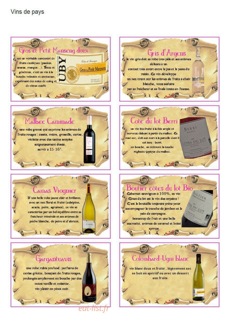 Le Cellier de Rodolphe — carte page 12