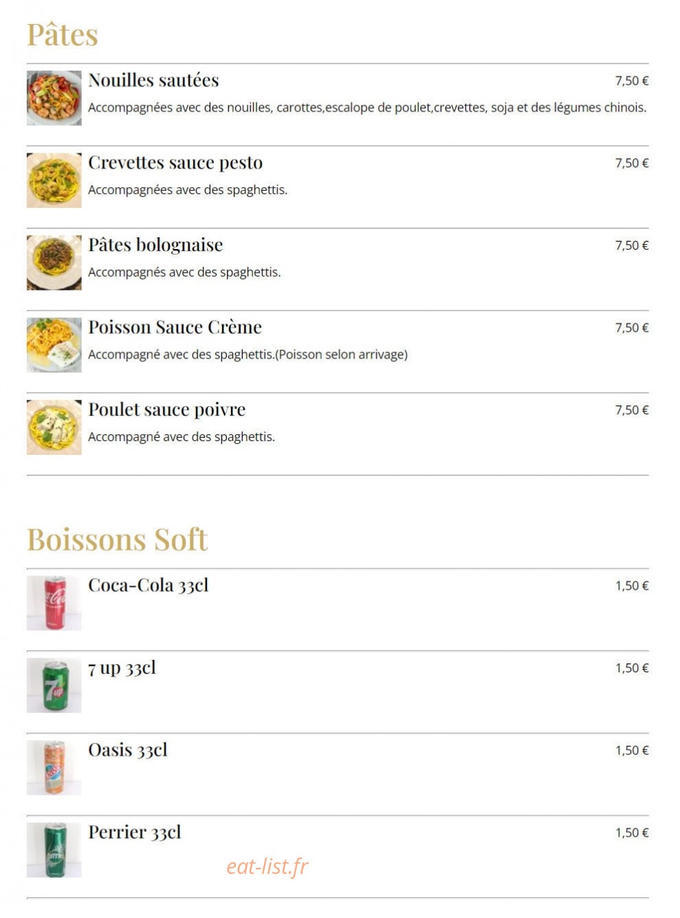 Les Plats de Pimpin's — carte page 2