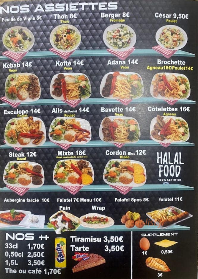 Meyzieu kebab — carte page 3