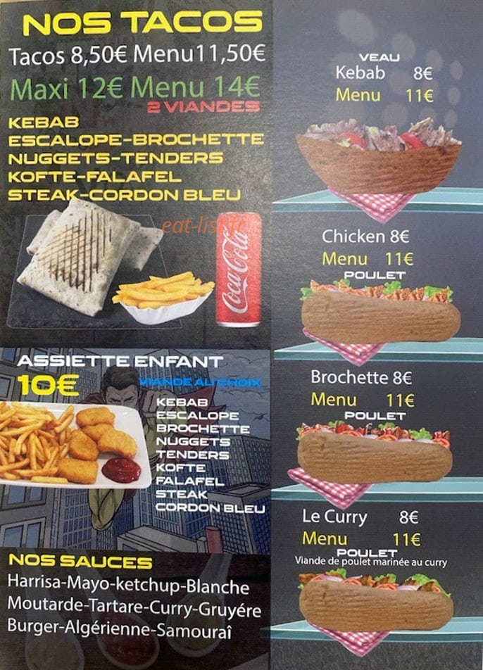 Meyzieu kebab — carte page 4