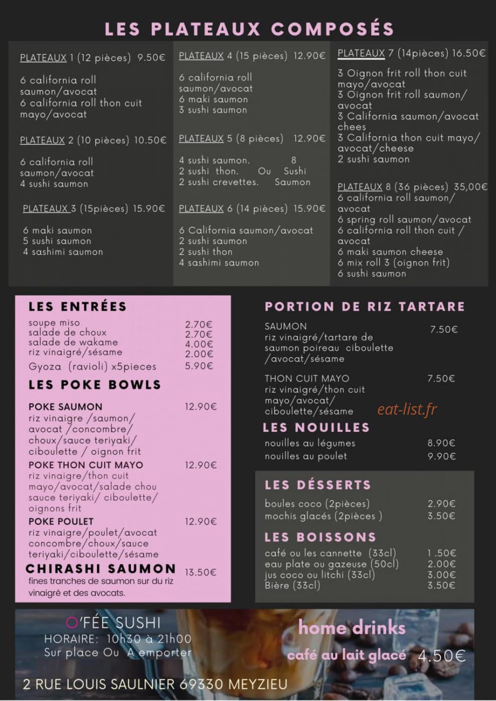 O’fée Sushi — carte page 2