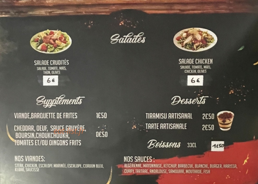 Regal Food — carte page 3