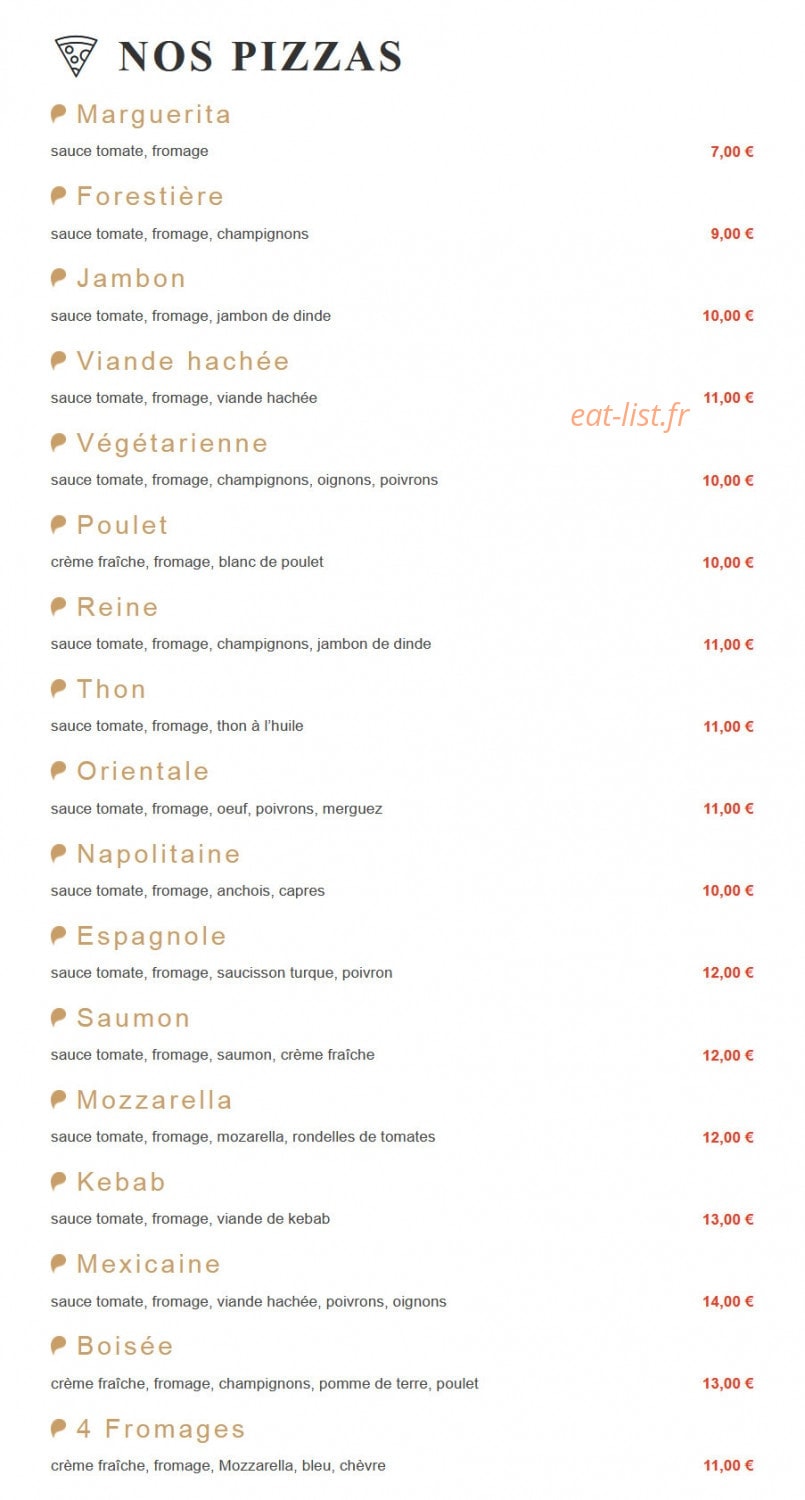 Restaurant Kevser — carte page 1