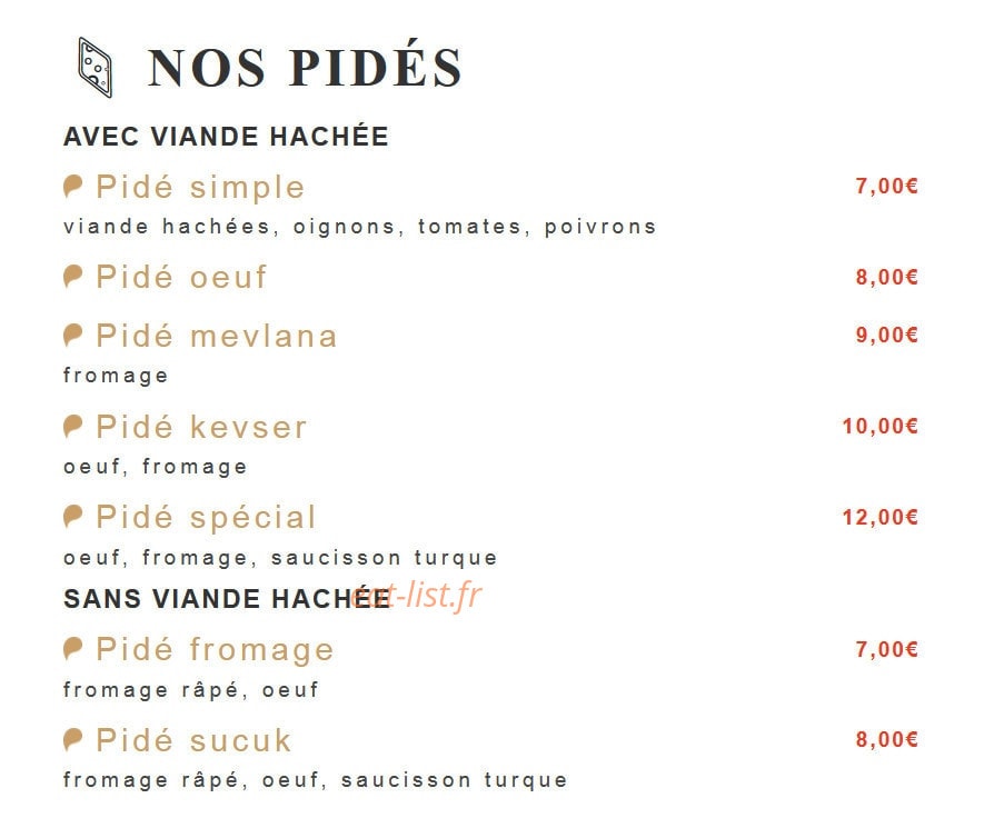 Restaurant Kevser — carte page 2