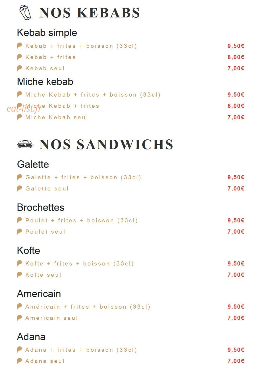 Restaurant Kevser — carte page 3