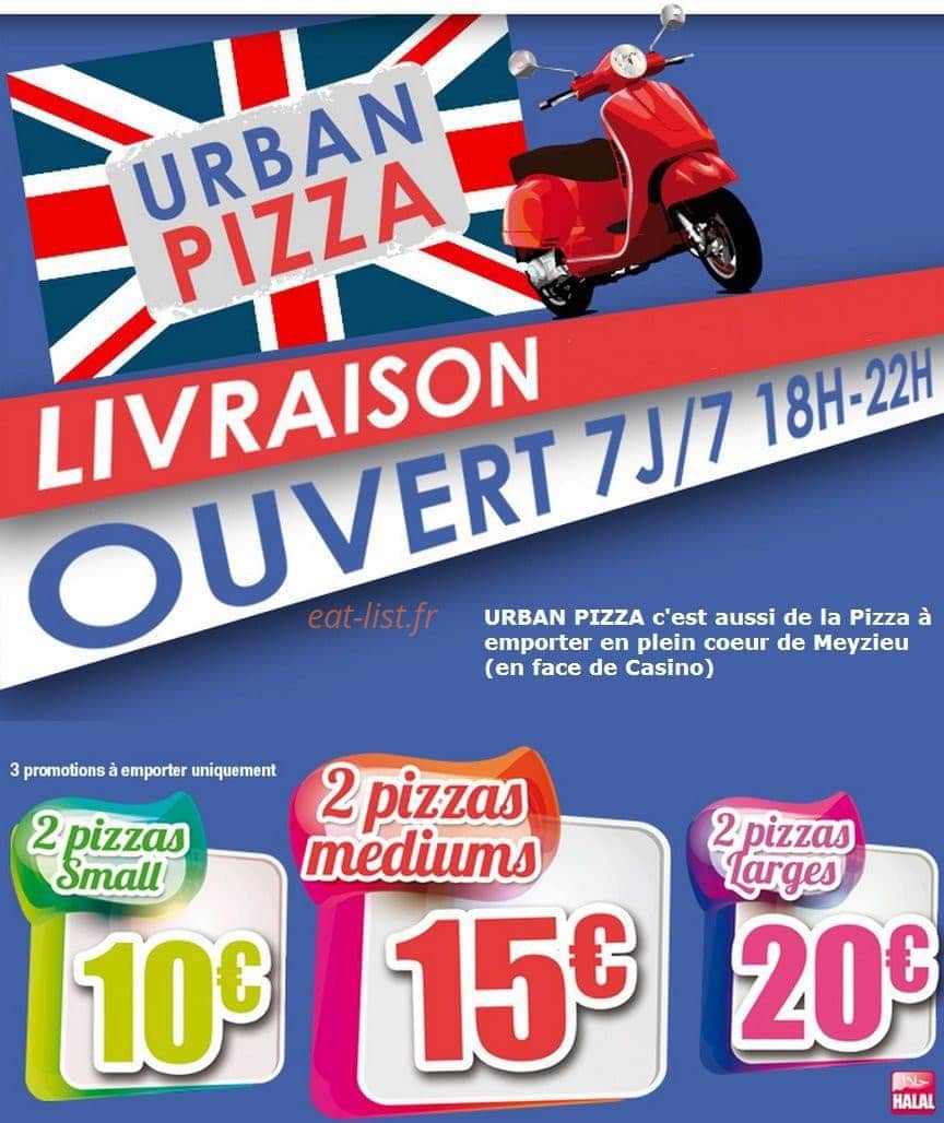 Urban pizza — carte page 1