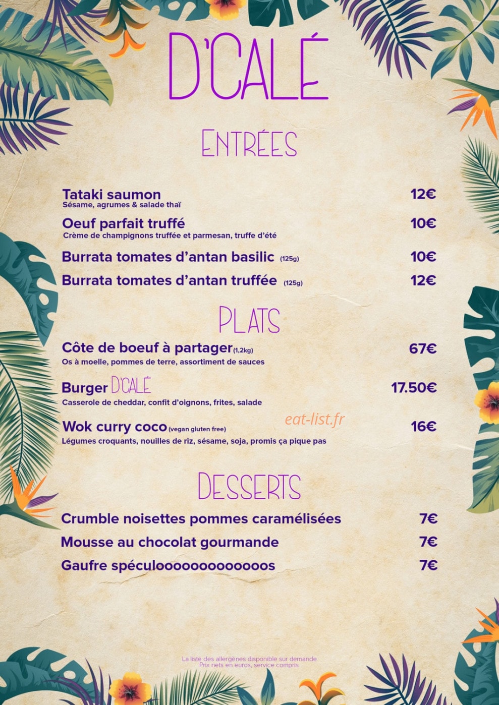 D'calé — carte page 2