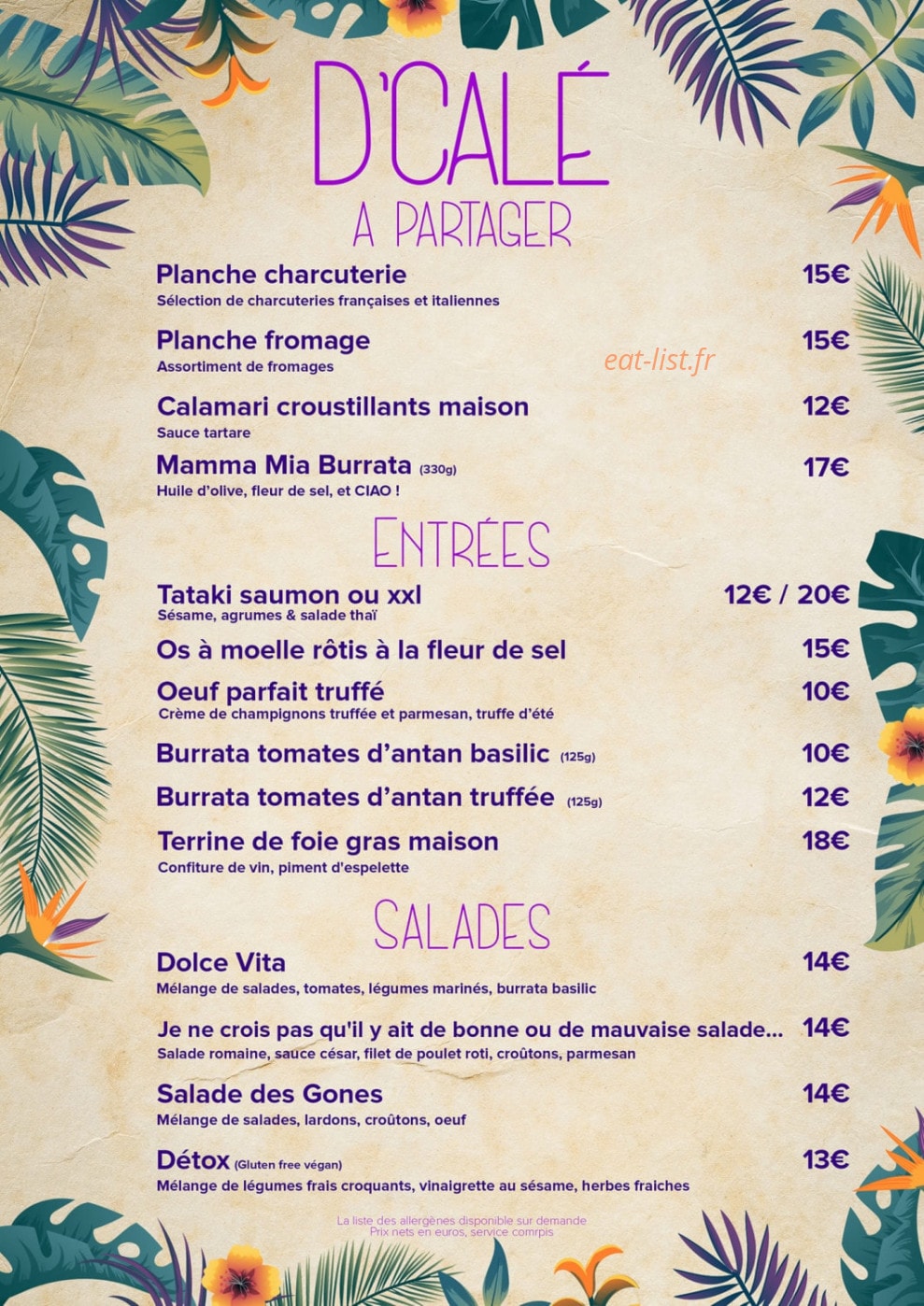 D'calé — carte page 1