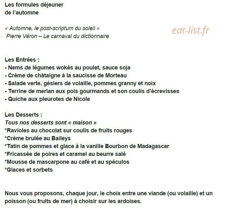 Le Goût des Hôtes — carte page 4