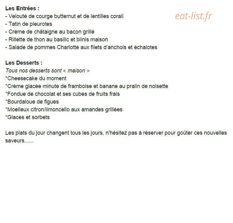 Le Goût des Hôtes — carte page 1
