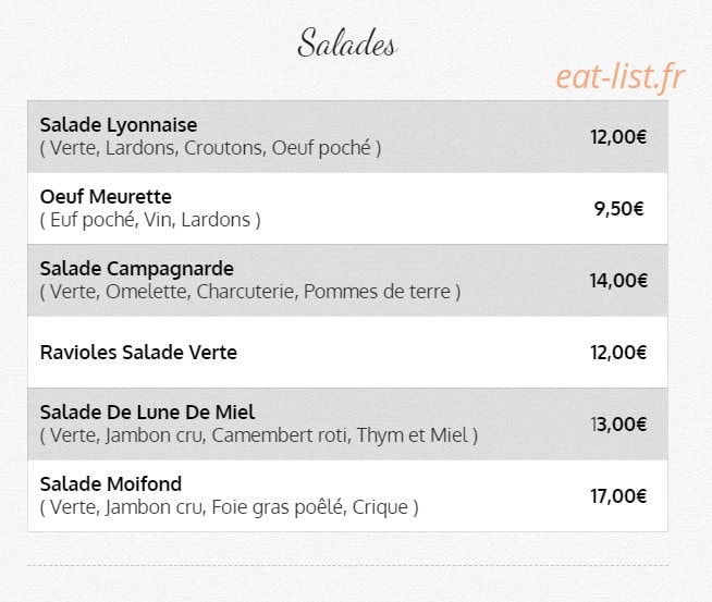 Le Relais de Moifond — carte page 4