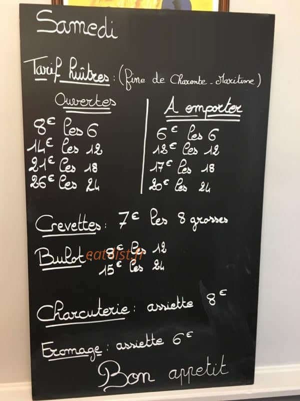 Restaurant du commerce — carte page 1