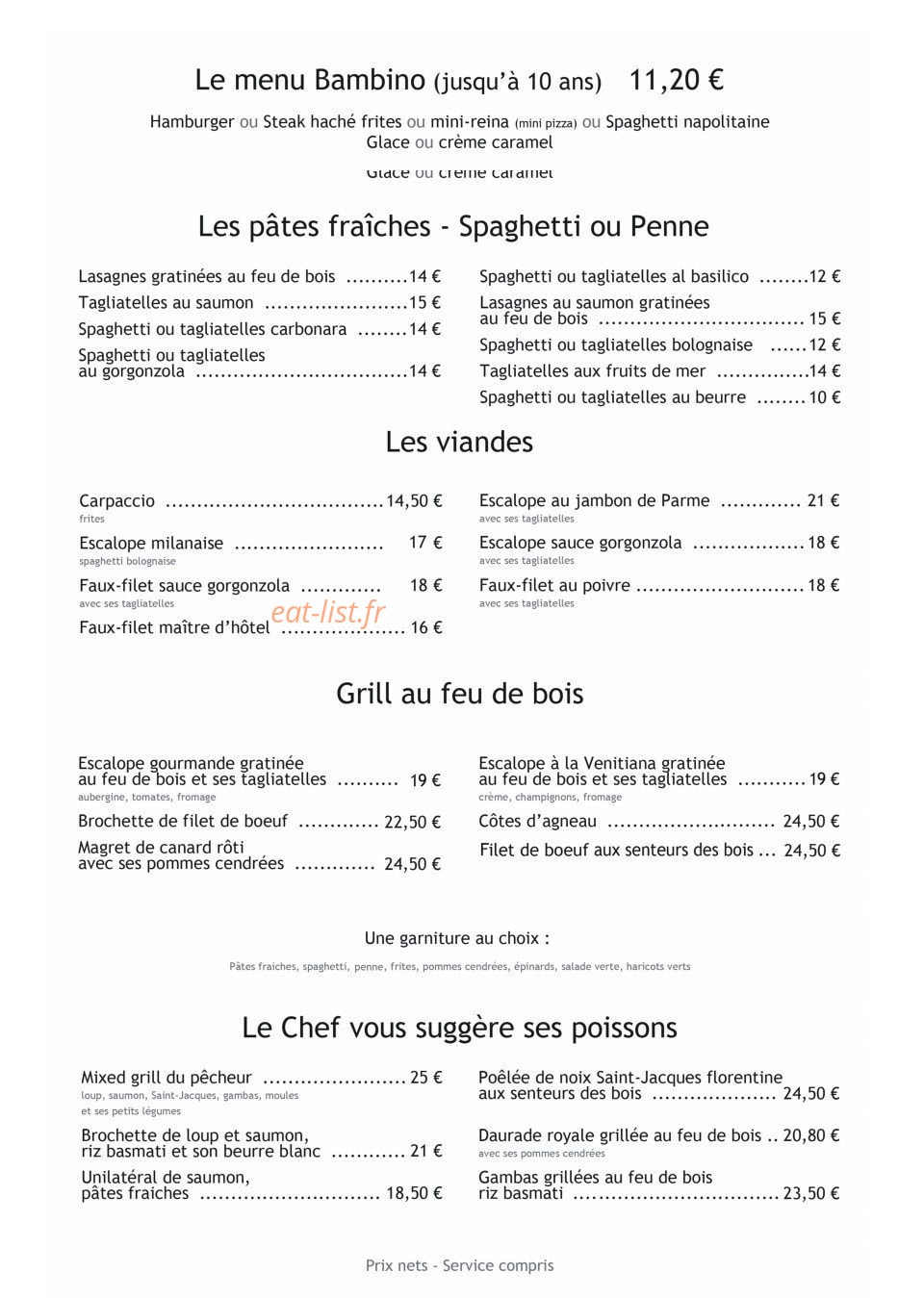 Arcadius pizzeria — carte page 3