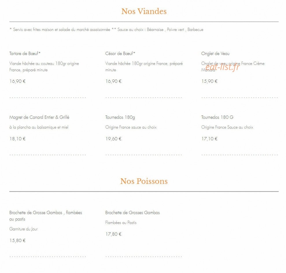 Au Petit Grillon — carte page 2