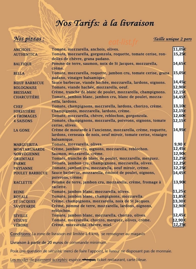Aux pizzas d'ulysse — carte page 3