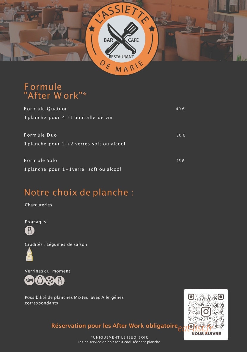L' Assiette de Marie — carte page 2