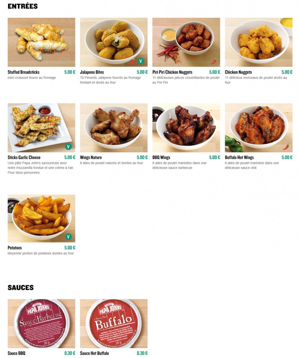 Papa John's Pizza — carte page 4