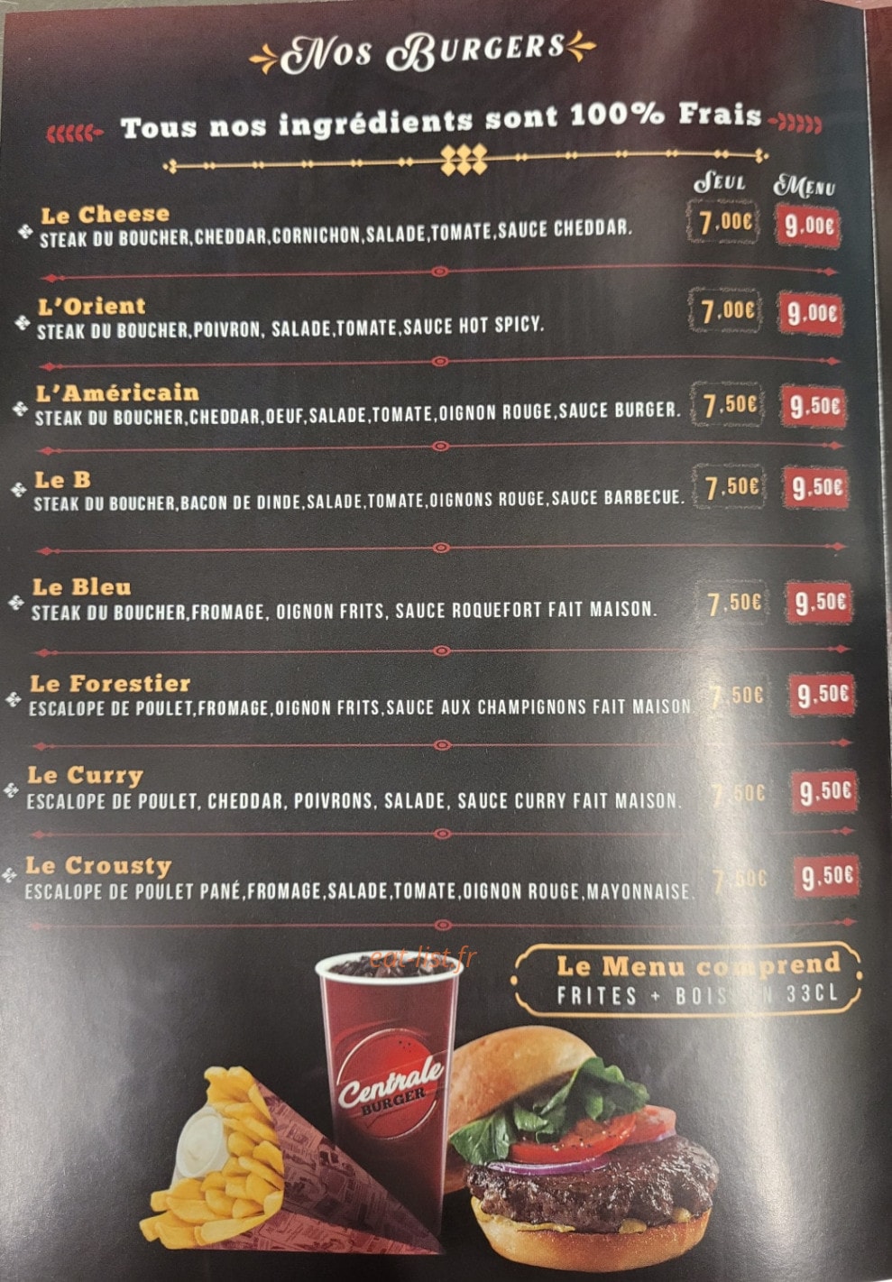 Centrale burger — carte page 2
