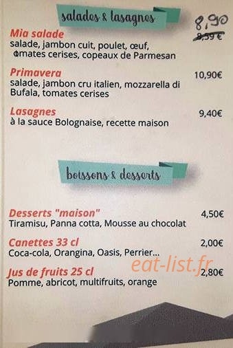 Mia Pizza — carte page 6