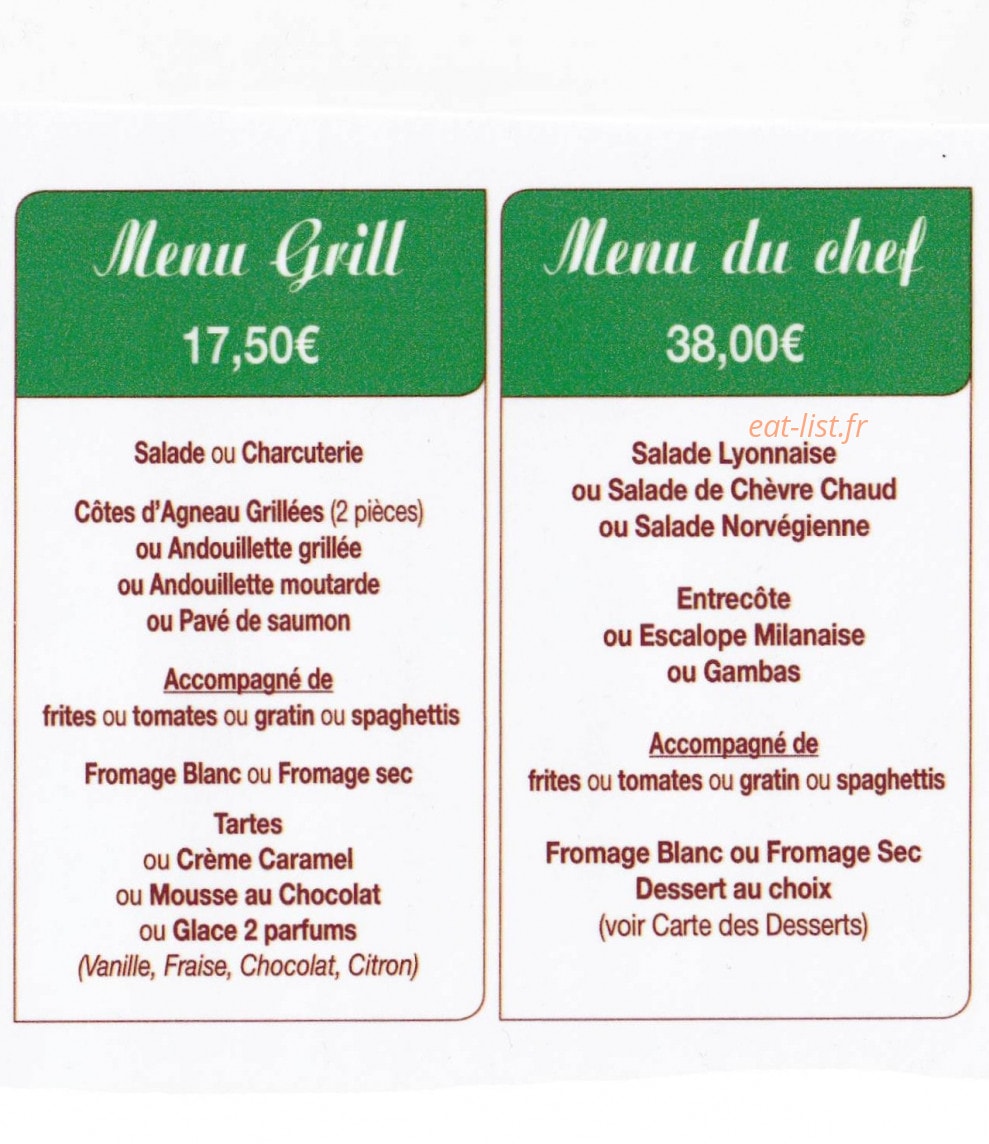 Carte et menu de Pizzeria Sauveur à Saint Symphorien d'Ozon — menus suite