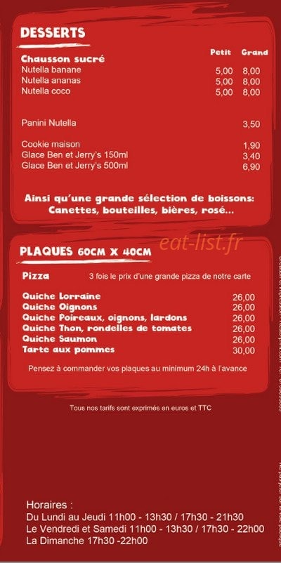 C'Rock N'Pizz — carte page 6