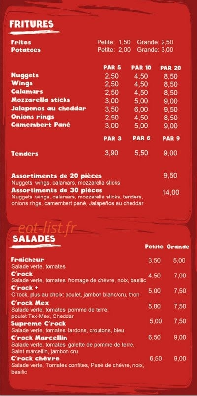 C'Rock N'Pizz — carte page 5