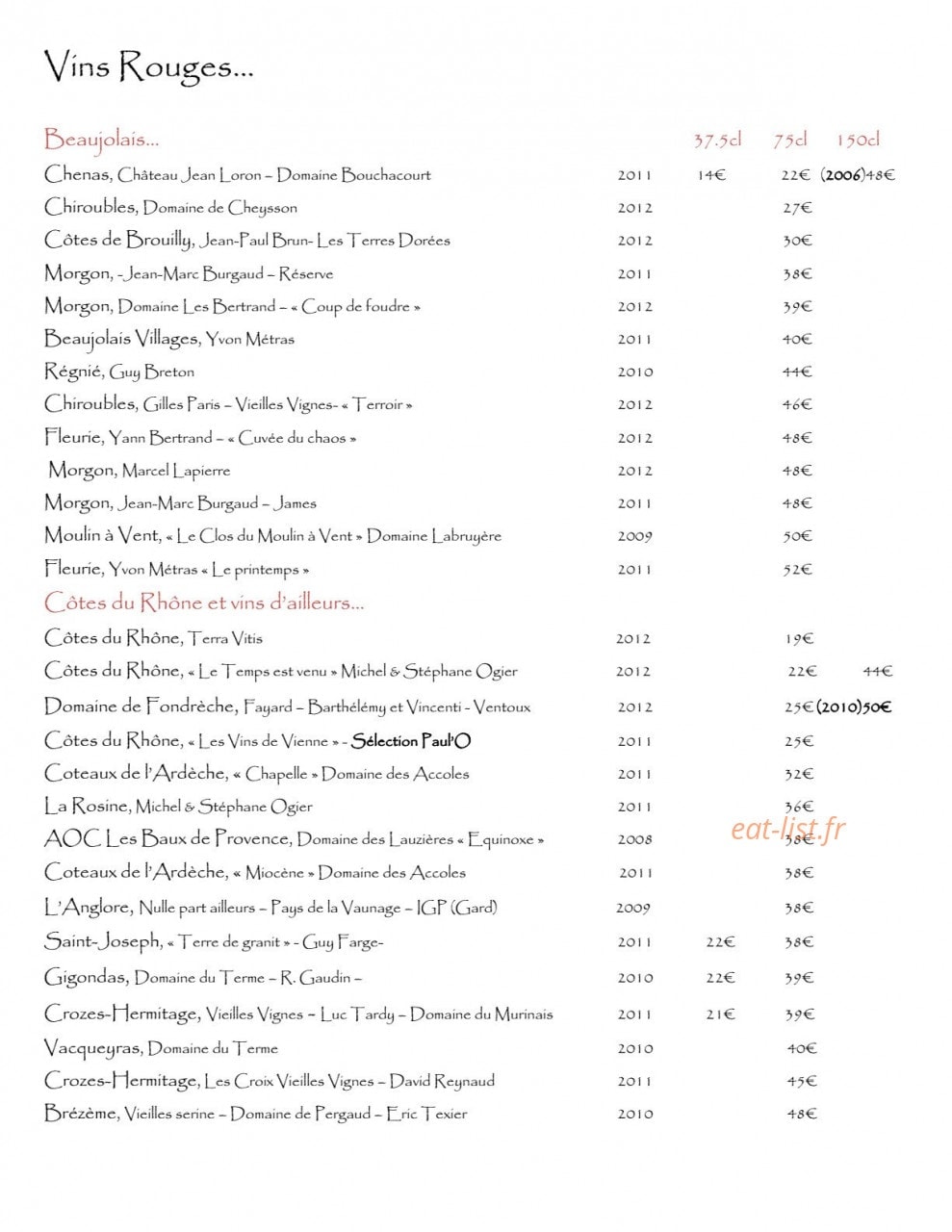 Chez Paul'O — carte page 7