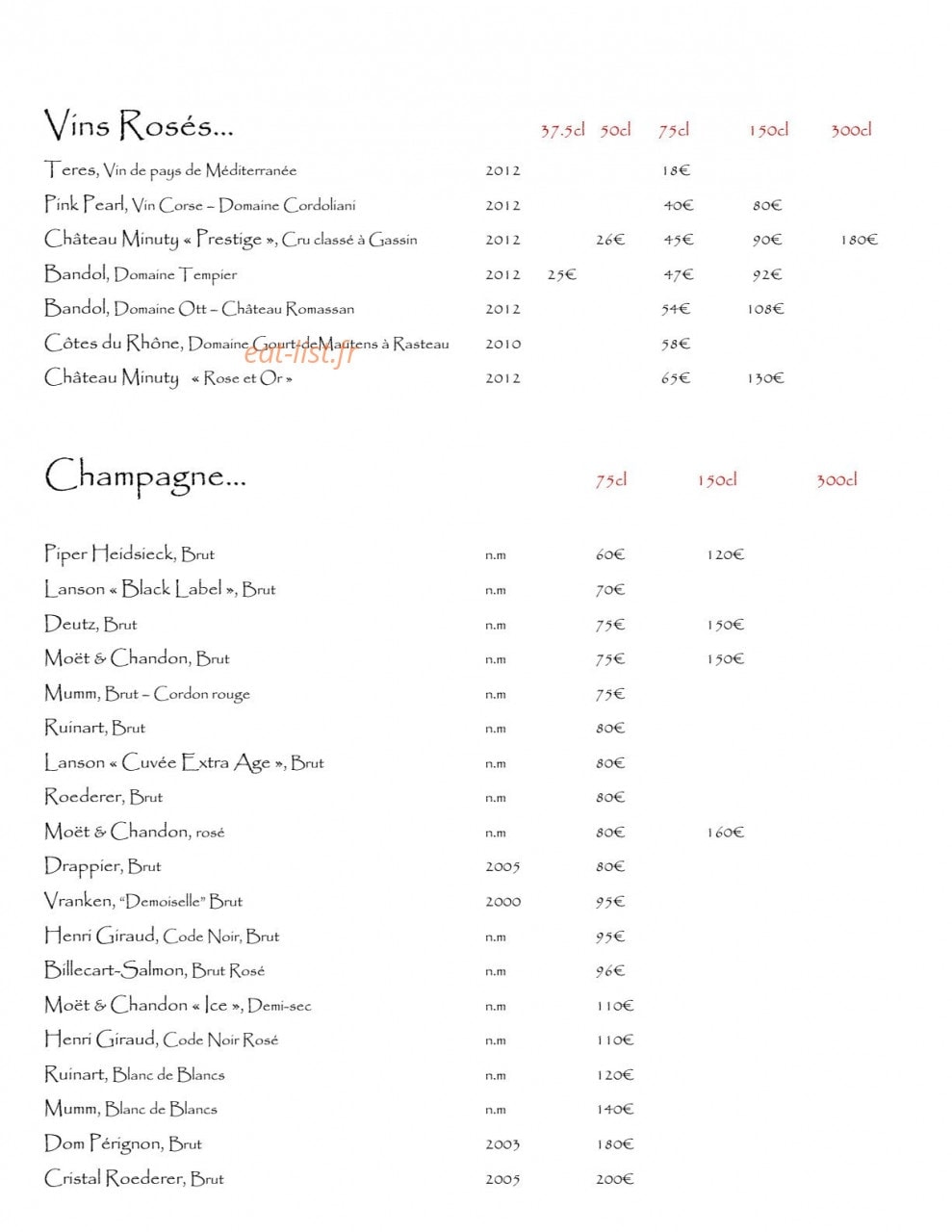 Chez Paul'O — carte page 14