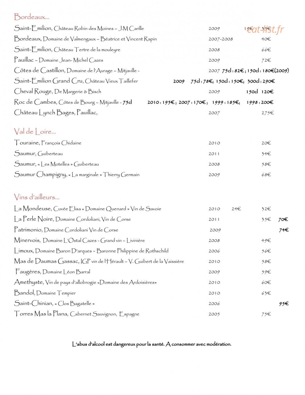 Chez Paul'O — carte page 10
