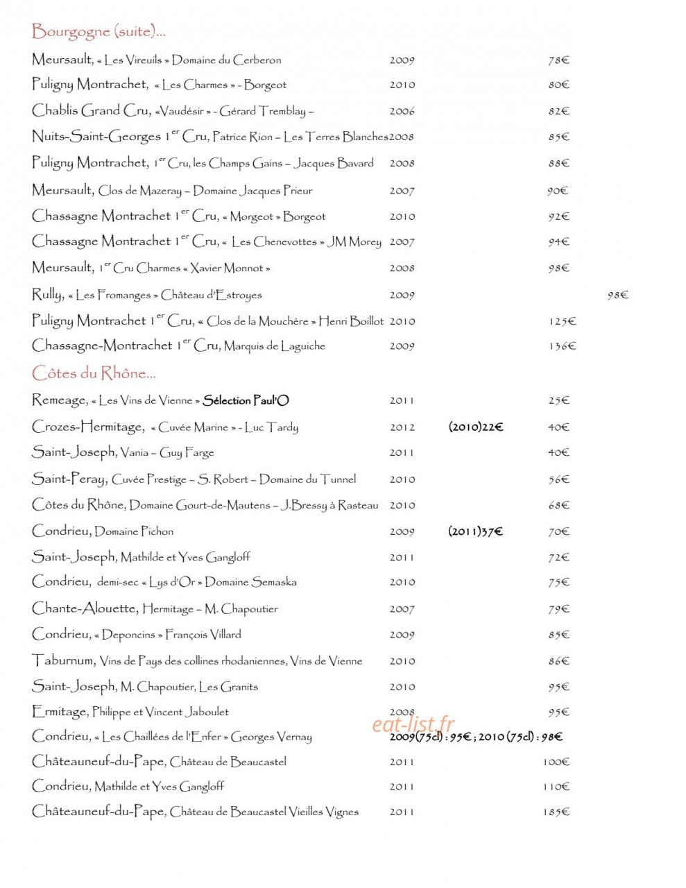 Chez Paul'O — carte page 12