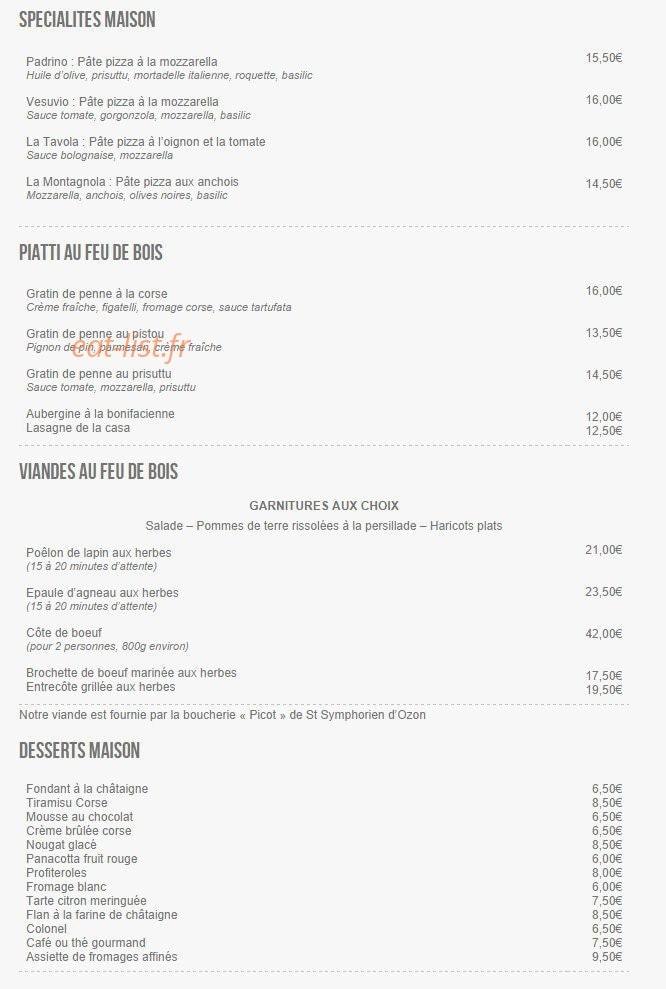 Chez Roberto — carte page 2