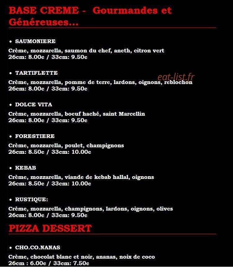 Pizza Calypso — carte page 4