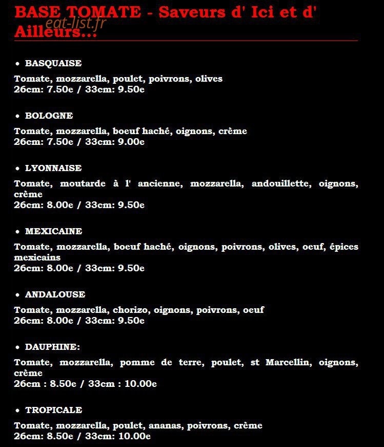 Pizza Calypso — carte page 3
