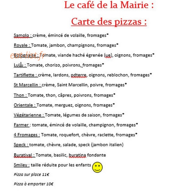 Café de la Mairie — carte page 1